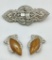 Vintage Duet Brooch;     Deco Buckle Set