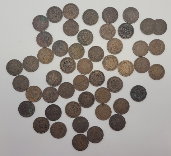 50 Indian Head Pennies - 1880-1909 - Please Call For Condition & Additional