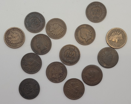 14 Indian Head Pennies - 1880-1907 - Please Call For Condition & Additional