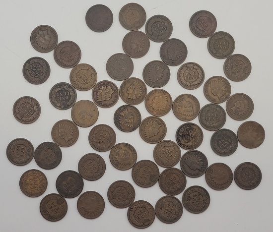 50 Indian Head Pennies - 1882-1907 - Please Call For Condition & Additional