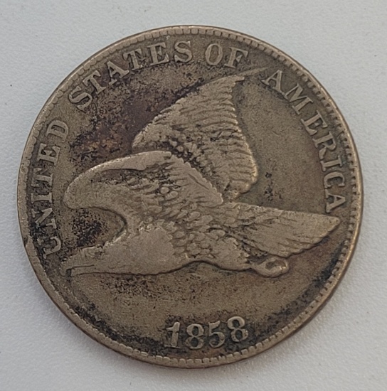 1858 Flying Eagle 1¢ Coin - Please Call For Condition & Additional Photos