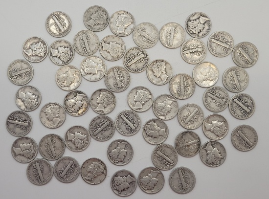 50 Mercury Dimes - Please Call For Condition & Additional Photos