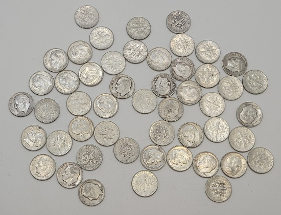 50 Roosevelt Dimes - Please Call For Condition & Additional Photos