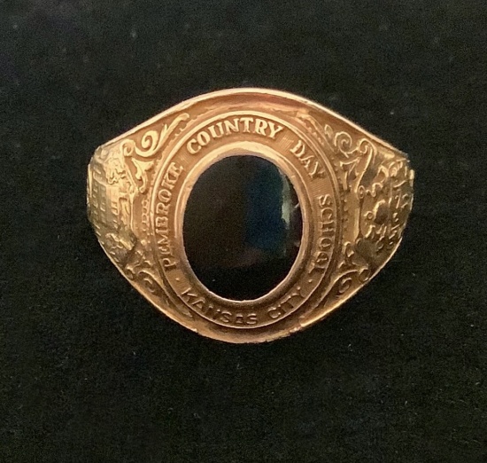 10kt Marked Pembroke Country Day School '55 Class Ring - Size 11½", Total W