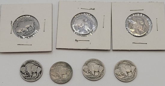 7 Buffalo Nickels - Please Call For Condition & Additional Photos