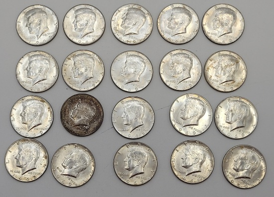 20 1969 Kennedy Half Dollars - Please Call For Condition & Additional Photo