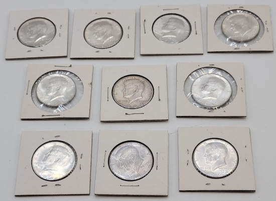 10 1964 Kennedy Half Dollars - Please Call For Condition & Additional Photo