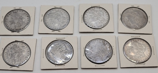 8 Morgan Silver Dollars - 1878S, 1879, 1884O, 1885, 1889O, 1891, 1897S, 189