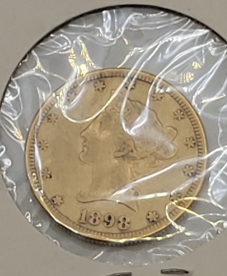 1898 $10 Liberty Gold Eagle Coin - Please Call For Condition & Additional P