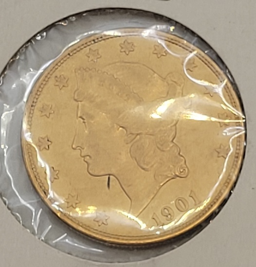 1901S $20 Liberty Head Double Eagle Gold Coin - Please Call For Condition &