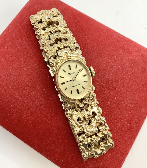 Vintage Pedre 17 Jewel Nugget Band Watch - In Vintage Jaccard's Jewelry Co.