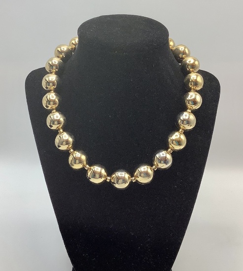 Vintage Bozart Beaded Gold-Tone Necklace