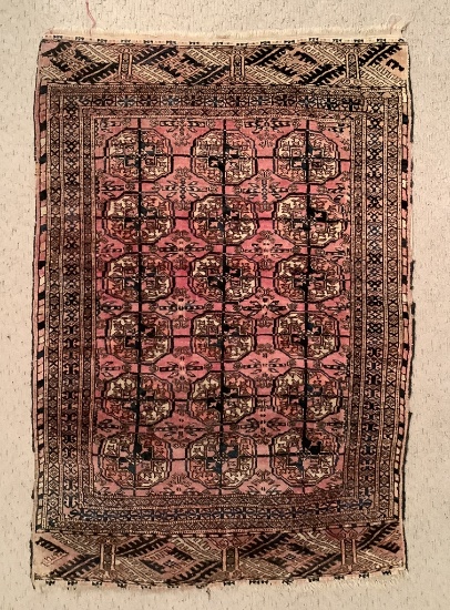 Turkman Bokhara Rug - 36"x53", Overall Wear & Loss