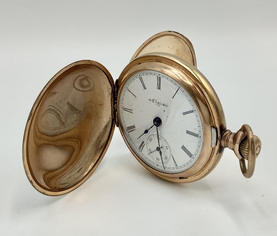 Vintage Elgin Gold-Filled Pocket Watch - 2" Diameter, Engraved O. R. Welch