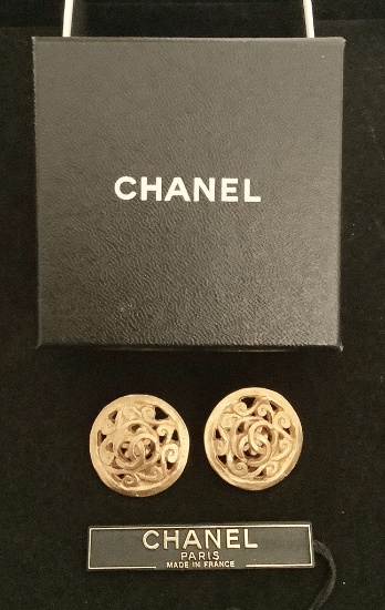 Pair Vintage Chanel Earrings - W/ Box