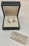 2 Pairs Gold & Pearl Earrings