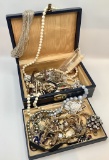 Large Jewelry Box Full Of Misc. Vintage Jewelry