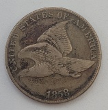 1858 Flying Eagle 1¢ Coin - Please Call For Condition & Additional Photos