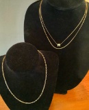 3 Necklace Chains - Includes: 585 Italy Marked 16