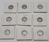 9 Roosevelt Dimes - Please Call For Condition & Additional Photos