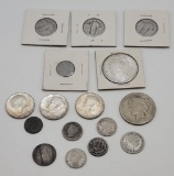 1921 Morgan Silver Dollar;     1923 Peace Dollar;     3 Kennedy Half Dollar