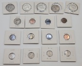 5 Kennedy Half Dollars - 1966, 1967, 1968, Bicentennial;     1965 Quarter;