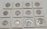 12 Washington Quarters - 2 1935, 1936, 1939, 1940, 3 1941, 1942, 1944, 1945