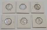 6 Washington Quarters - 1951, 1954, 1957, 1959, 2 1962 - Please Call For Co