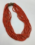 Vintage Konyak Nagaland Tile Bead 10-strand Ceremonial Necklace