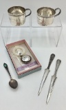 2 Sterling S. Kirk & Sons Letter Openers - 1 Engraved;     2  Engraved Ster