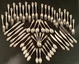 52 Pieces Wallace Sterling Flatware - Grand Baroque, Includes: 12 9