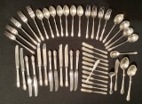 49 Pieces Rogers Sterling Flatware - Bridal Veil, Includes:12 9