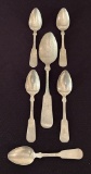 6 C. Parker Coin Silver Spoons - Largest Is 8¼