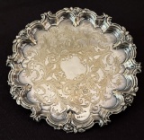 English Georgian Silver Footed Salver - Hallmarked, 8½