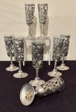 8 Sterling Cordial Stems - W/ Removable Inserts, 4