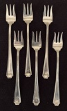 6 Sterling Monogrammed Cocktail Forks - 5½