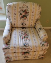 Floral Upholstered Club Chair - 30"x34"x35" - LOCAL PICKUP OR BUYER RESPONS