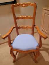 French Style Carved Ladderback Chair - 42" Tall - LOCAL PICKUP OR BUYER RES