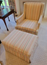 Vintage Club Chair & Matching Ottoman - 28½"x34"x33" - LOCAL PICKUP OR BUYE