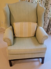 Nice Vintage Wingback Chair - Some Fading, 82"x29"x43" - LOCAL PICKUP OR BU