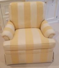 Nice Yellow & Cream Striped Club Chair - 36"x38"x32" - LOCAL PICKUP OR BUYE