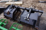 UNUSED open-bottom grapple bucket, 6' w/ quick tach melroe hook up, dual cylinders