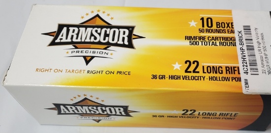 500 Rounds ARMSCOR 22LR Hollow Point