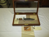 Franklin Mint Jim Bowie Knife in Glass Case Collector