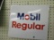 Mobil Regular Sign Original Gas Pump Plate