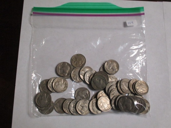 Buffalo Nickels nice mix of dates (50 Coins)