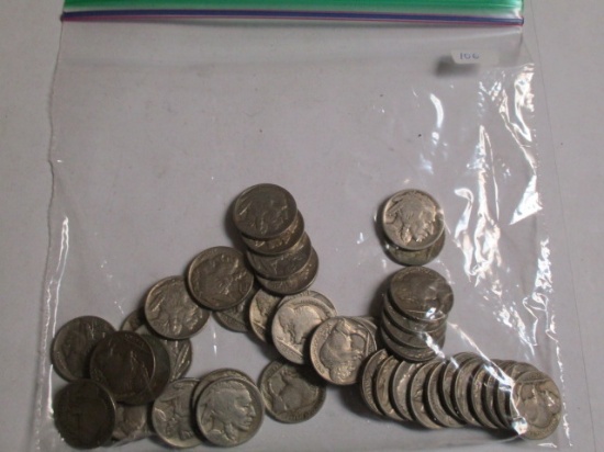 Buffalo Nickels nice mix of dates (42 Coins)