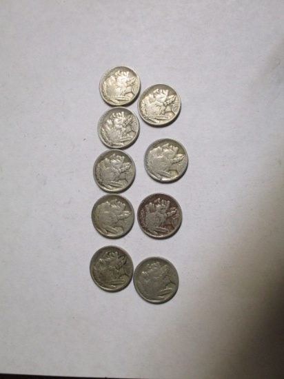 Buffalo Nickels better dates (9 coins)