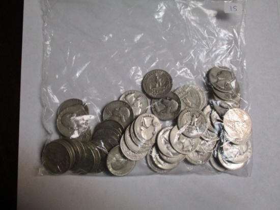 Silver Washington 25 cent most 30's & 40's (50 coins)