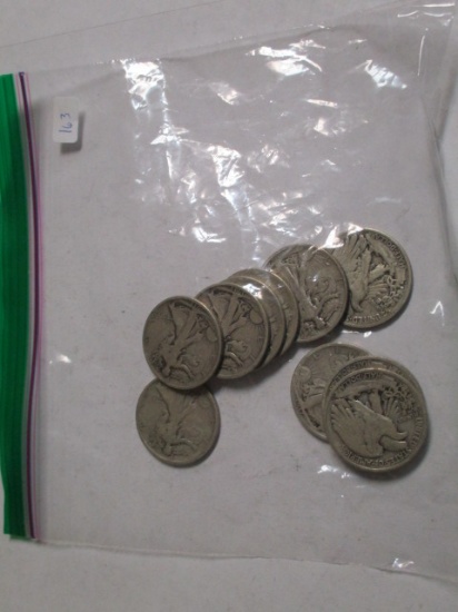 Walking Liberty Halves Circulated (10 coins)